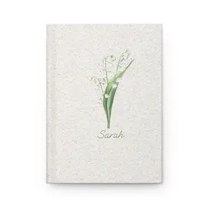 Hardcover Journal, Lily of the Valley Birth Flower Personalized Notebook, May Custom Journal, Floral Diary, Blank Sketchbook