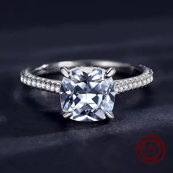 Genuine 925 Sterling Silver 3CT Cushion Cut Moissanite Eternity Ring (Size 5-9)