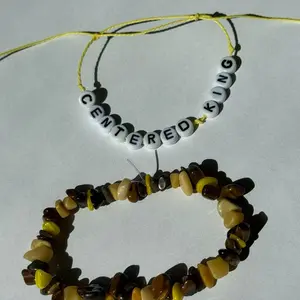 SOLAR PLEXUS CHAKRA KING GEMSTONE AND CORD BRACELET SET!