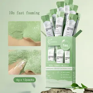 Beautyturess – Complex Tea Mud Bubble Mask | 4g × 12 Strips | Deep Pore Care & Refreshing Formula | Suitable for All Skin Types | 1/3 Pack Options Face Mask Set Skin Repair Deep Pore Detox Deep Cleansing Mask