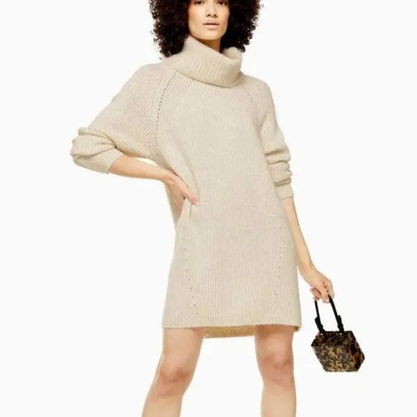 red knee length dress for women VENUS Ponte Ruffle Knee Dress | Paprika main image 0
