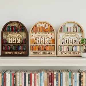 Personalized Pastel Floral Book Tracker, Cottagecore Library Decor, Books Read This Year Counter, Wildflower Wood Sign, Book Lover Gift