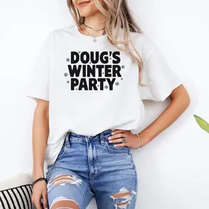 Doug's Winter Party T-Shirt, Celebrate the Viral Event, Fun Winter Party Tee, Classic Styles, Never Go Out of Fashion, Full Size