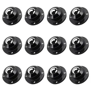 Self Caster Wheels for Furniture, Small Casters for Furniture Legs, Low Table Wheels, 28 LBS Load Capacity Per Wheel, Rollers for Appliances (12 PCS, Black)