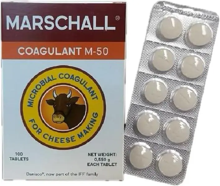 Tablets of Vegetable Cuajo Marschall 50 Coagulant Tablets for Cheesemaking: Rennet Tablets for Hacer Queso