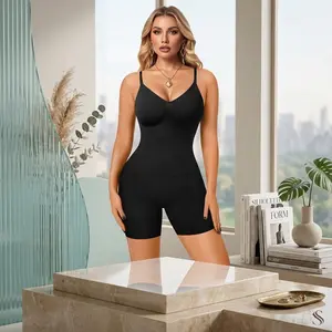 Women's Slimming Bodysuit Shapewear Top - Tummy Control Body Shaper Spaghetti Strap Camisole Leotard Bodycon Jumpsuit for Everyday Wear Comfortable Seamless Underwear Fashion Style Ladies Clothing
