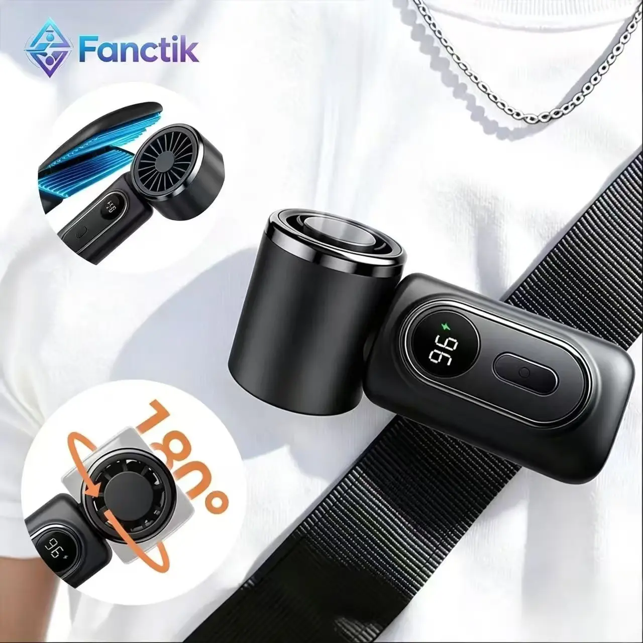 Fanctik ,deal for you ,Mini Portable Handheld Clip Fan, 3-in-1 Rechargeable 3000mAh Battery,5 Speeds,180° Adjustable Airflow,USB Cooling,Perfect for Travel,Office,and Personal Use-Protection, TikTok Shop Deals For You Days