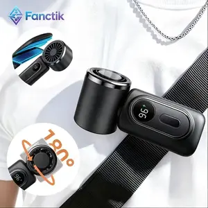 Fanctik ,Mini Portable Handheld Clip Fan, 3-in-1 Rechargeable 3000mAh Battery,5 Speeds,180 Adjustable Airflow,USB Cooling,Perfect for Travel,Office,and Personal Use-Protection