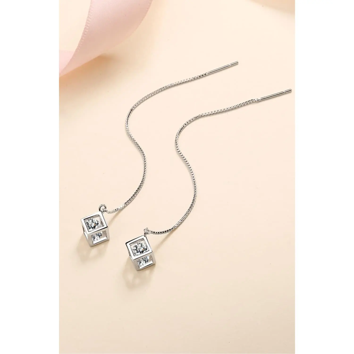 2 Carat Moissanite 925 Sterling Silver Threader Earrings
