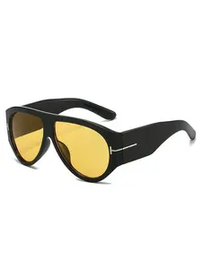 European and American style large-frame aviator sunglasses for women, black frame with brown lenses, unique and fashionable, Cool Sunglasses, high-end, UV protection sunglasses