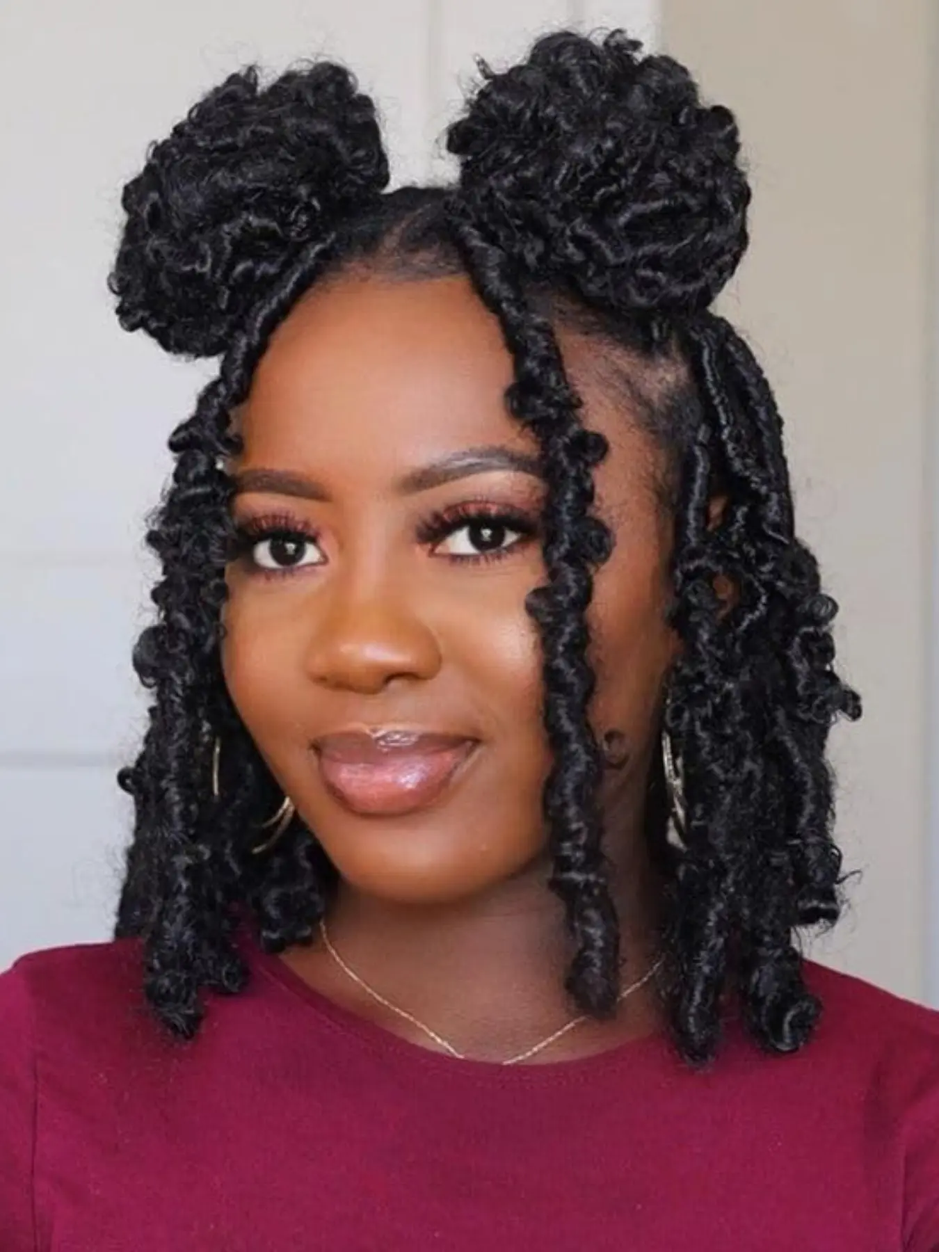 Women's Full Lace short locs hairstyles Braided Wig, Box Braid Wig with Baby Hair, Synthetic Natural Full Lace Front Wig, 14 Inches
