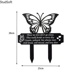 New Garden & Yard Metal Ground Stake Ornament — Heart-Shaped Memorial Marker & Landscape Decoration