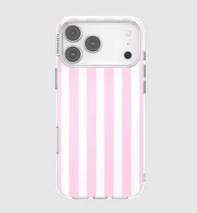 PopSockets Club Stripe Pink MagSafe Cover, Protector for iPhone 17 Pro Max - Handheld Device Accessory for Smartphone Protection