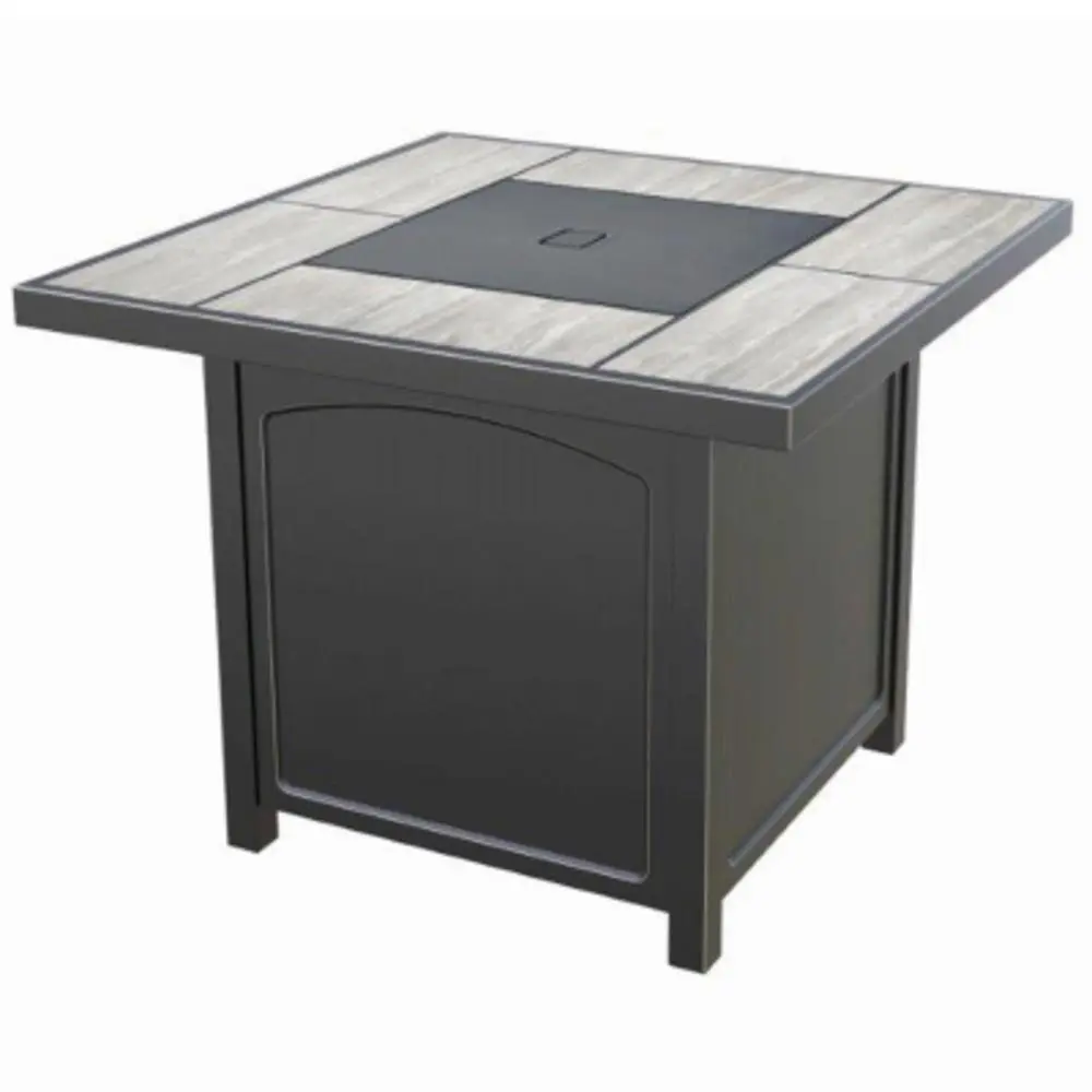 212 MAIN 32 in. Square Gas-Powered Stainless Steel Freestanding Outdoor Fireplace - Outdoor Patio Unit with Aluminum Plate, Integrated Piezo Ignition, Metal Cover, 50000 BTU Output, 61.6 lbs, Hinged Door, Coffee Table Mode, 4-Season Use