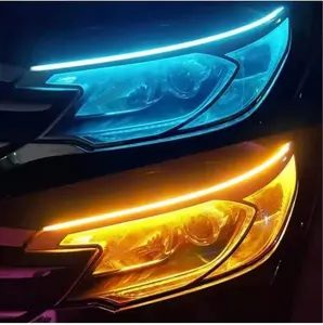 2pcs New 12V Car Daytime Running Light 30/45/60cm LED Strip Auto Headlights Flexible Waterproof Brake Flow Lights