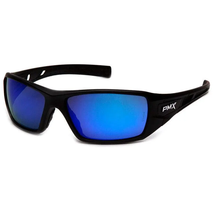 Pyramex Velar Safety Glasses - Black Frame, Ice Blue Mirror Lens, Work & Home Improvement Safety Equipment