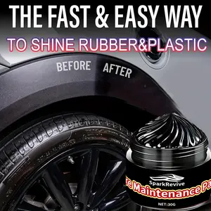 30g Tire Gloss Paste, Car Tire Blackening Agent, Anti-Fade Anti-Dust, Long-Lasting Shine, Wheel Tire Care Renewal Cream, Tires Shine, Rubber Wheels