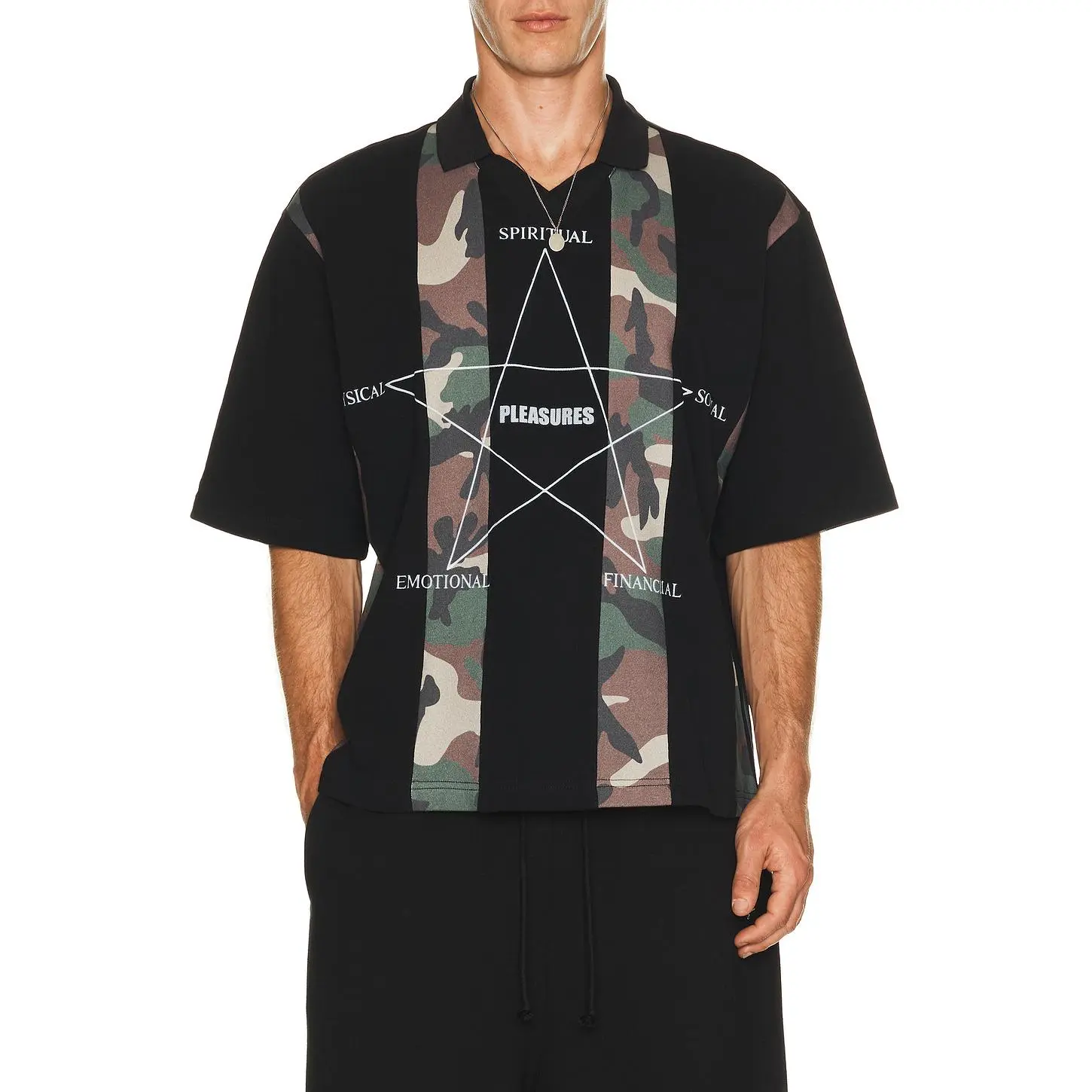 Pleasures Social Rugby Polo in Black