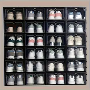 12 large storage shoe boxes are easy to assemble, multi-functional and removable multi-layer simple shelves, shoe storage boxes, shoe cabinets, shoe racks, transparent shoe display cabinets.