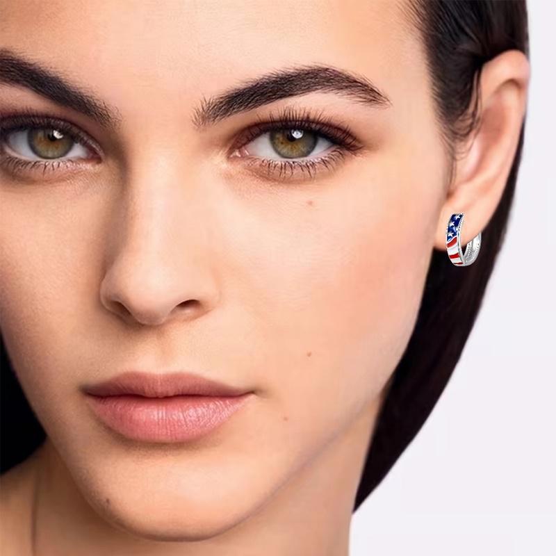 1/2-Pair (Half-Pair) Round Earrings Suitable for. Day, Easter, Valentine', Mother' Day & 4th of - Unisex Classic Buckle Clip- Ear Accessories, Year-Round Wear for Parties, Daily Outfits, Gift for Women & Men