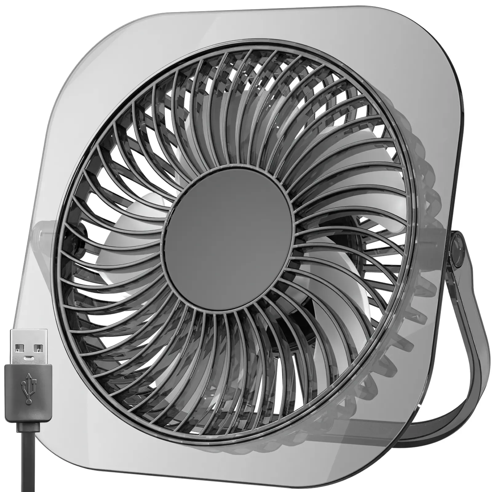 Electactic Portable Silent Electric USB Desktop Fan with LED Light, 3 Speeds, Foldable-Adjustable ABS Stand, Plug-in, Ultra-Quiet Noise Reduction, Ideal for Desk, Bedroom, Portable Silent Fan