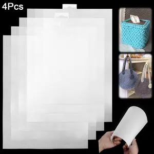 4 Pack 14tc Plastic Mesh Canvas Sheets, 11x8.26 Inches, Ideal for Embroidery, Knitting Projects, Monster Masks & Aquarium Splits