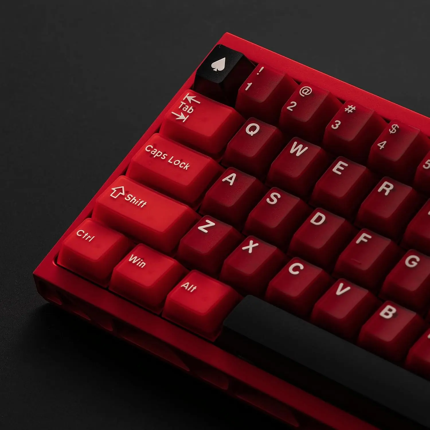 164  Red Translucent Keycaps Doubleshot PBT Custom Keycaps Cherry Profile Fit for 61/64/87/104/108 Mechanical Keyboard Cherry Mx Switches