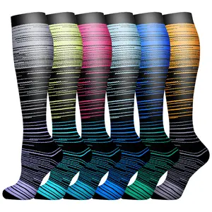 MhzyCaus 6 Pack Women Compression Socks Office Work Support Socks Comfortable Breathable Stretch Socks for Commuting Standing Desk Travel Daily Professional Wear