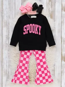 Spooky Games Embroidered Denim Bell Bottom Outfit