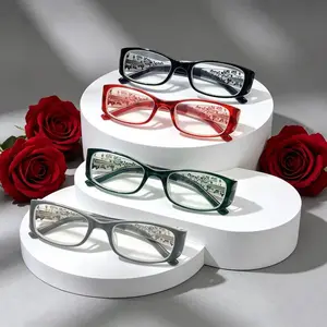 4-Pair Pack, Fashion Carved Design, Home & Office, Computer/Phone Blue Light Blocking Essential, Anti-Blue Light Reading Glasses for Presbyopia, Holiday Gift reader work commute eyeglasses women