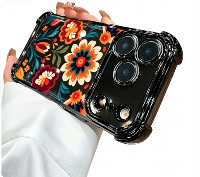 Creative Colorful Flower Electroplated Transparent TPU Phone Case - Drop-Proof, Shockproof Soft Protector for iPhone 17, 16, 15, 14, 13, 12, 11 and X Models