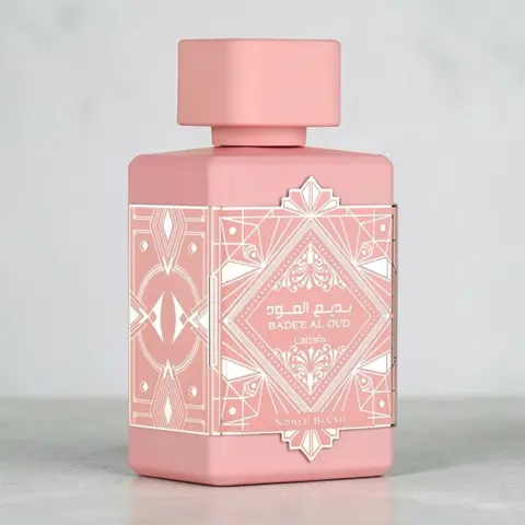 Badee Al Oud Noble Blush Unisex Arabian Perfume for Adults - Creamy Long-Lasting EDP Spray, 3.4 oz (100ml), Sweet Floral Unisex Rose Almond, Sandalwood Mix, Vanilla, Musk Notes, Luxurious Single Item