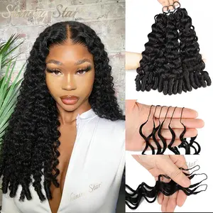 Feather Crochet Human Hair Extension Curly With Coily Knotless Crochet Braids Remy Hair Bulk Crochet Miracle Knots Crochet Hair