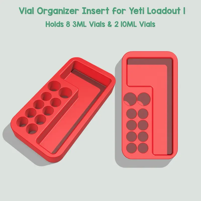 Peptray V3  - Vial 3ML & 10ML Combo Organizer Insert for Yeti Loadout 1 V2  - CASE NOT INCLUDED