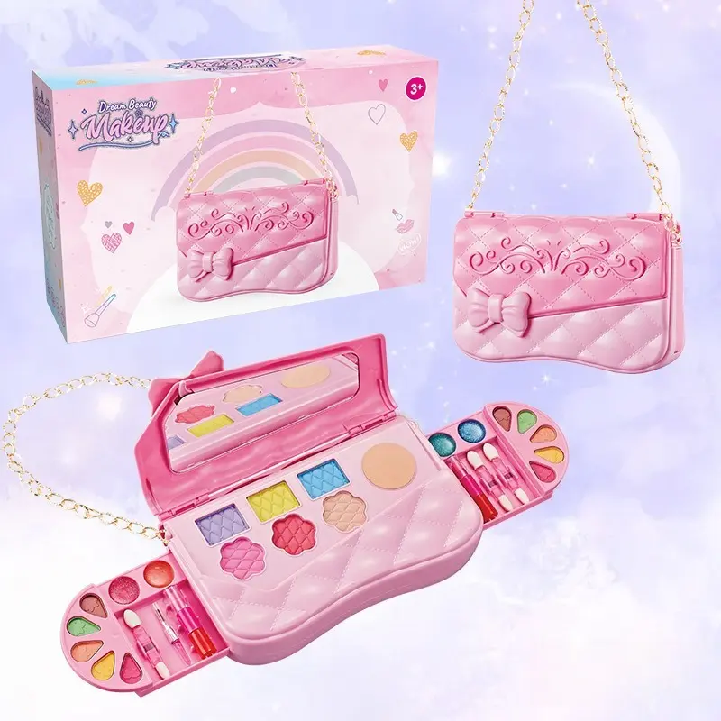 1pc Girls' Pretend Play Cosmetic Makeup Bag Set - Lipstick, Eyeshadow Included, Kids' Vanity Case, Birthday Party Favor Toy Gift Hobbies Classic Novelty Stress Relief Toy
