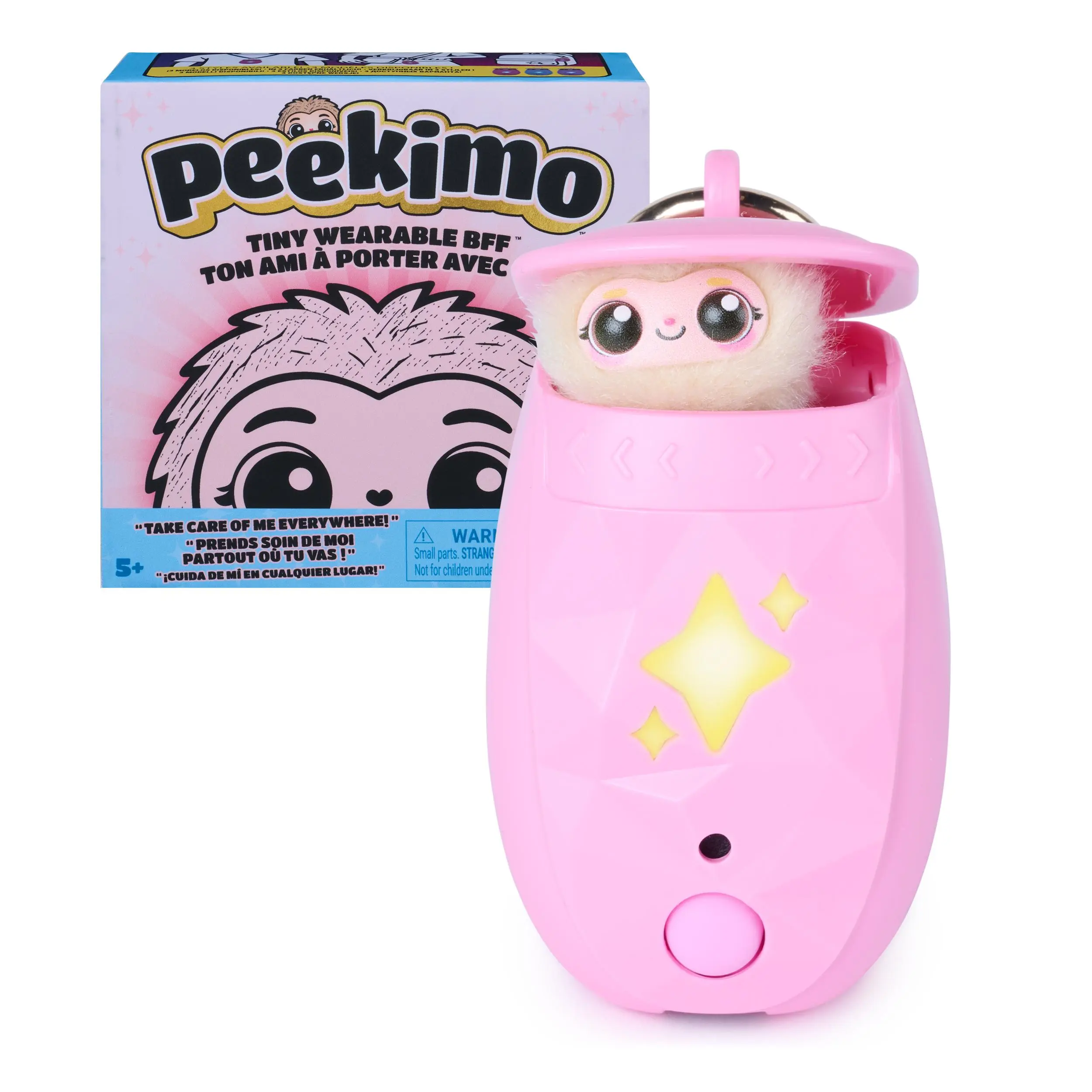 Peekimo, Pink Interactive Pet and Wearable Accessory, Cute Electronic Pets with over 100 Reactions, Collectible Accessories and Birthday Gifts Idea for Ages 5 and up
