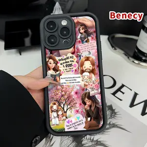 TPU Phone Case for iPhone 15 16 14 Pro Max 13 12 11 XR XS Plus E Cartoon Jesus Pattern Drop Protection Shockproof Soft Silicone Smartphone Cover Casing