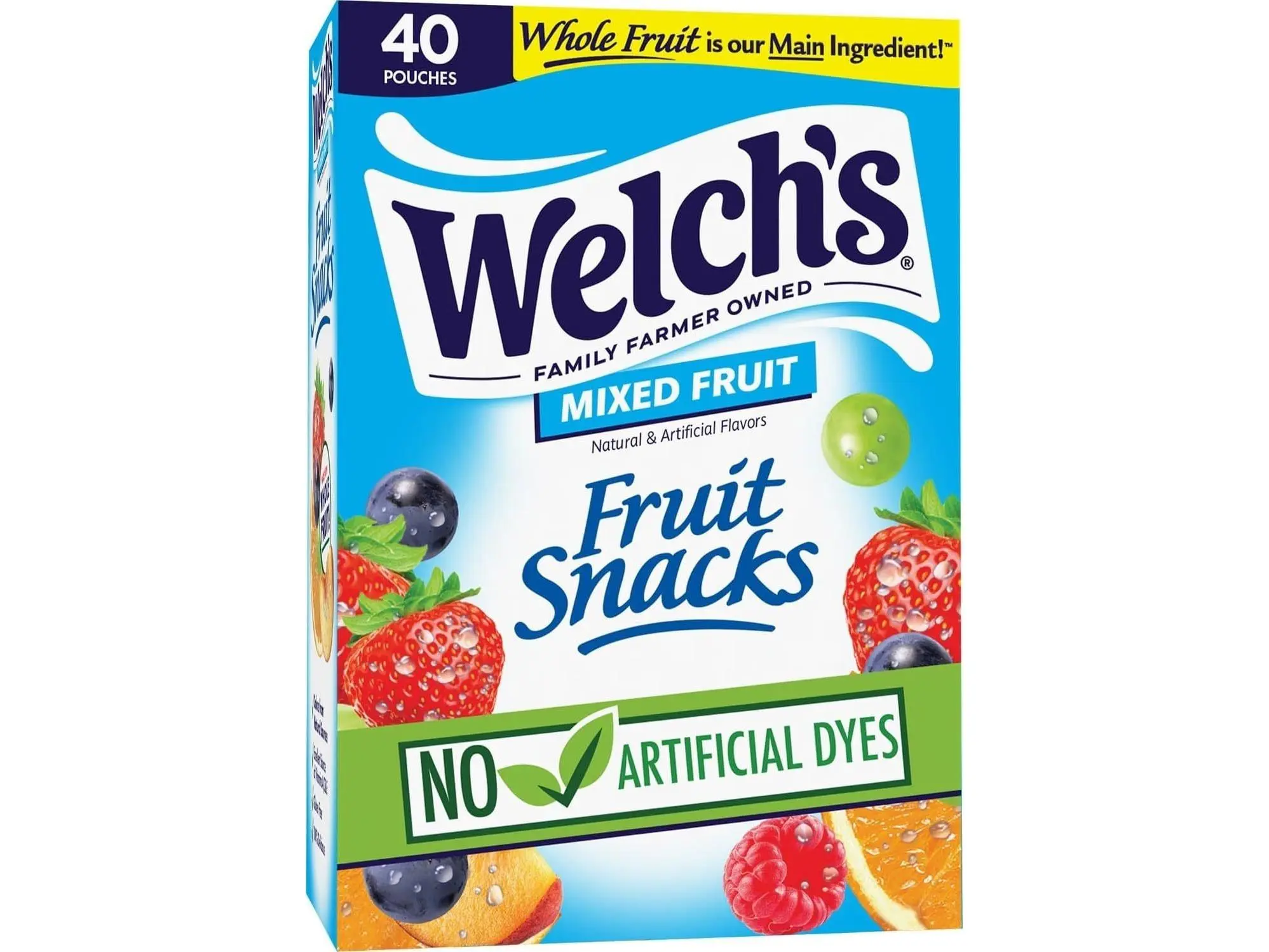 Welch's Fruit Snacks - Berries ‘N Cherries Box - Kids Snacks - 0.8 Oz - 40 Pack