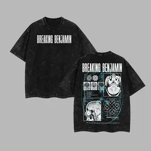 [$$$ROCKLIFE] Breaking Benjamin X-Ray Collage Retro Unisex Acid Two Sides Washed Hoodie Shirt, Hard Rock Energy Meets Modern Alt-Streetwear ,Rock Band Washed Shirt, Oversized Vintage Tee, Heavy Metal Merch, Gift for Rock Fans