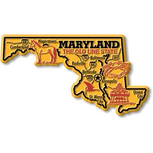 Maryland Giant State Magnet by Classic Magnets, 5.2" x 2.9"