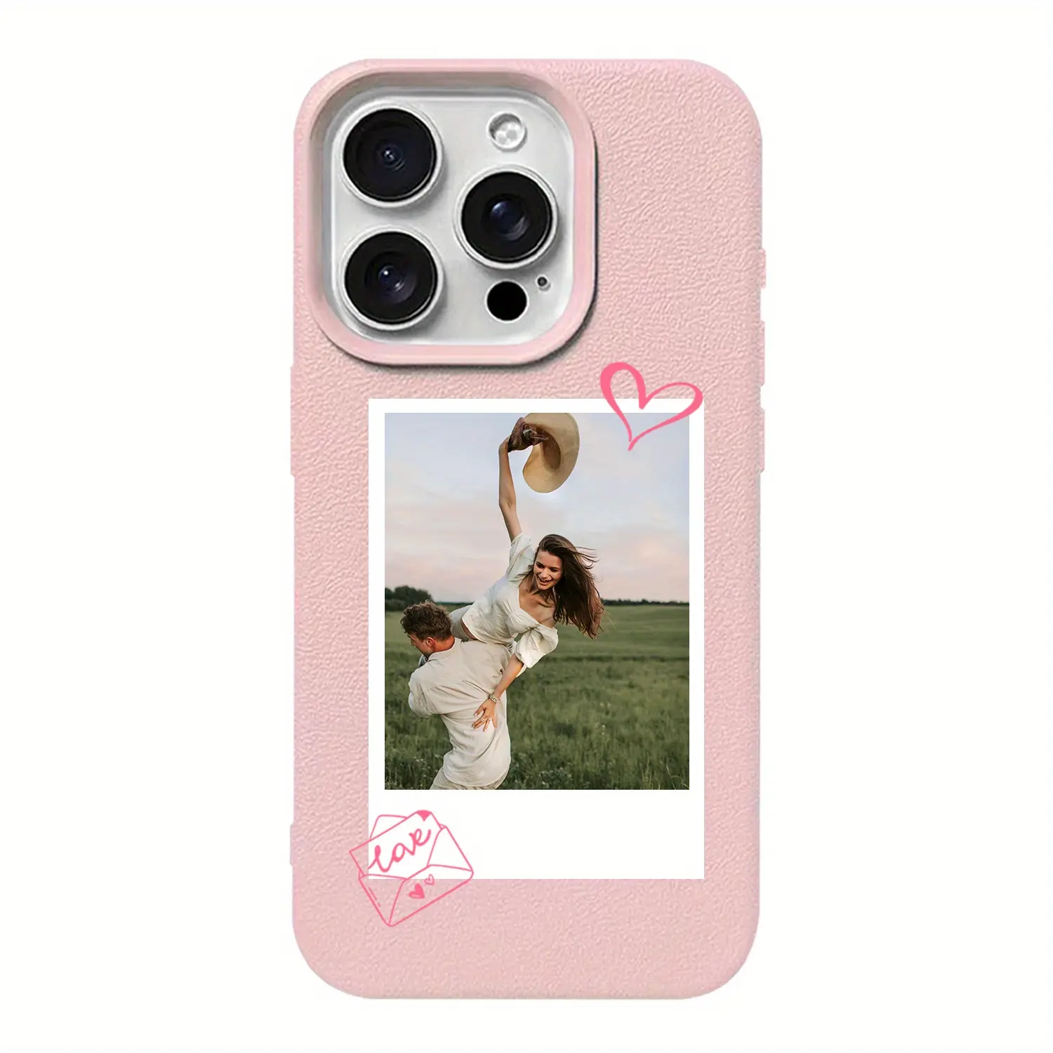 Lychee Pattern Heart Envelope Custom Photo Design Texture Phone Case - Suitable for iPhone 17 16, 15, 14, 12, 11, Plus, XS, XS Max - Perfect Gift for Birthdays, Family, and Couples, Gift Phone Cover, Designer Phone Case, Romantic Design, Heart