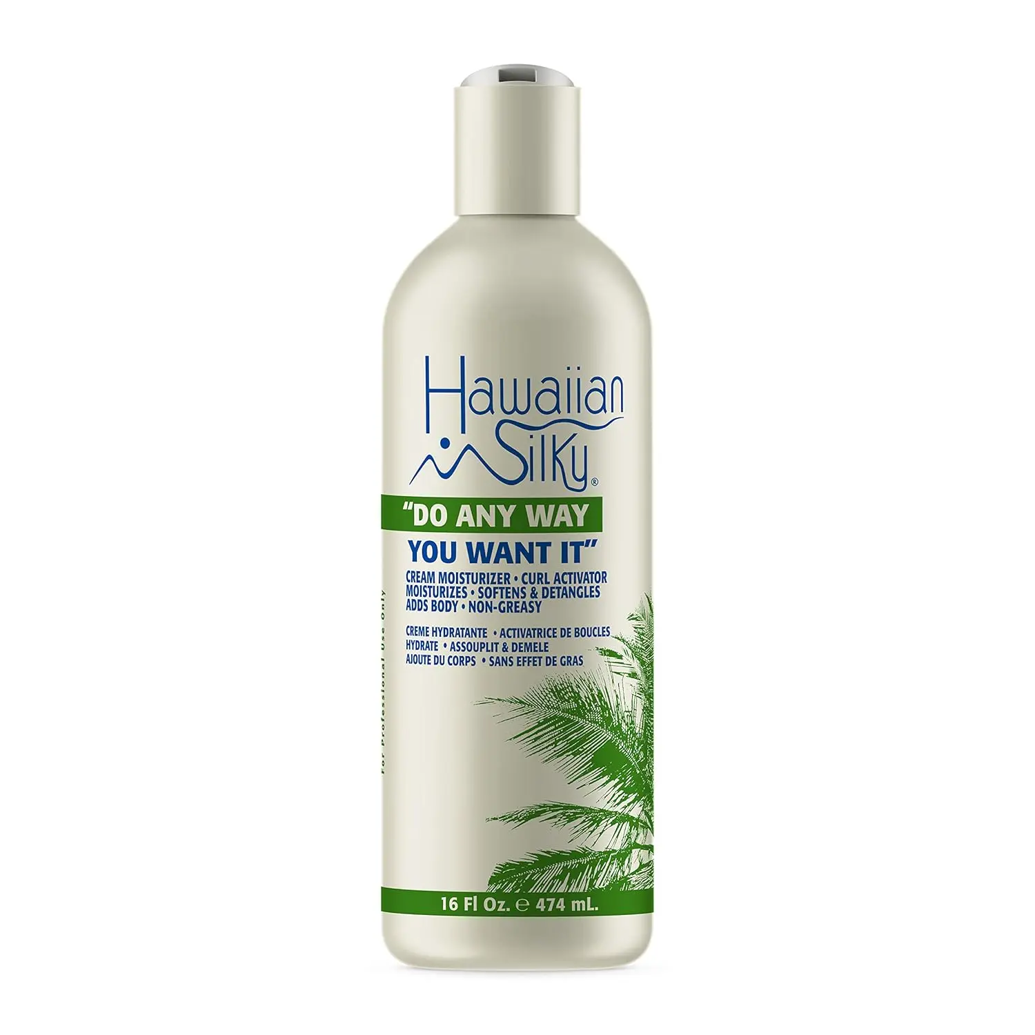 Hawaiian Silky Keratin Cream Curl Activator, Hydrating Moisturizer for Dry & Curly Hair, Defines Curls & Adds Shine, 16 fl oz, Haircare