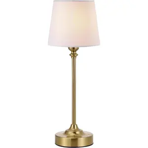 Cordless Rechargeable Gold Table Lamp 1 Pack Brass 4000mAH Battery Operated, 3000K Stepless Dimming Touch Control Wireless Lamp for Bedroom Dining Table Counter Living Room Decor