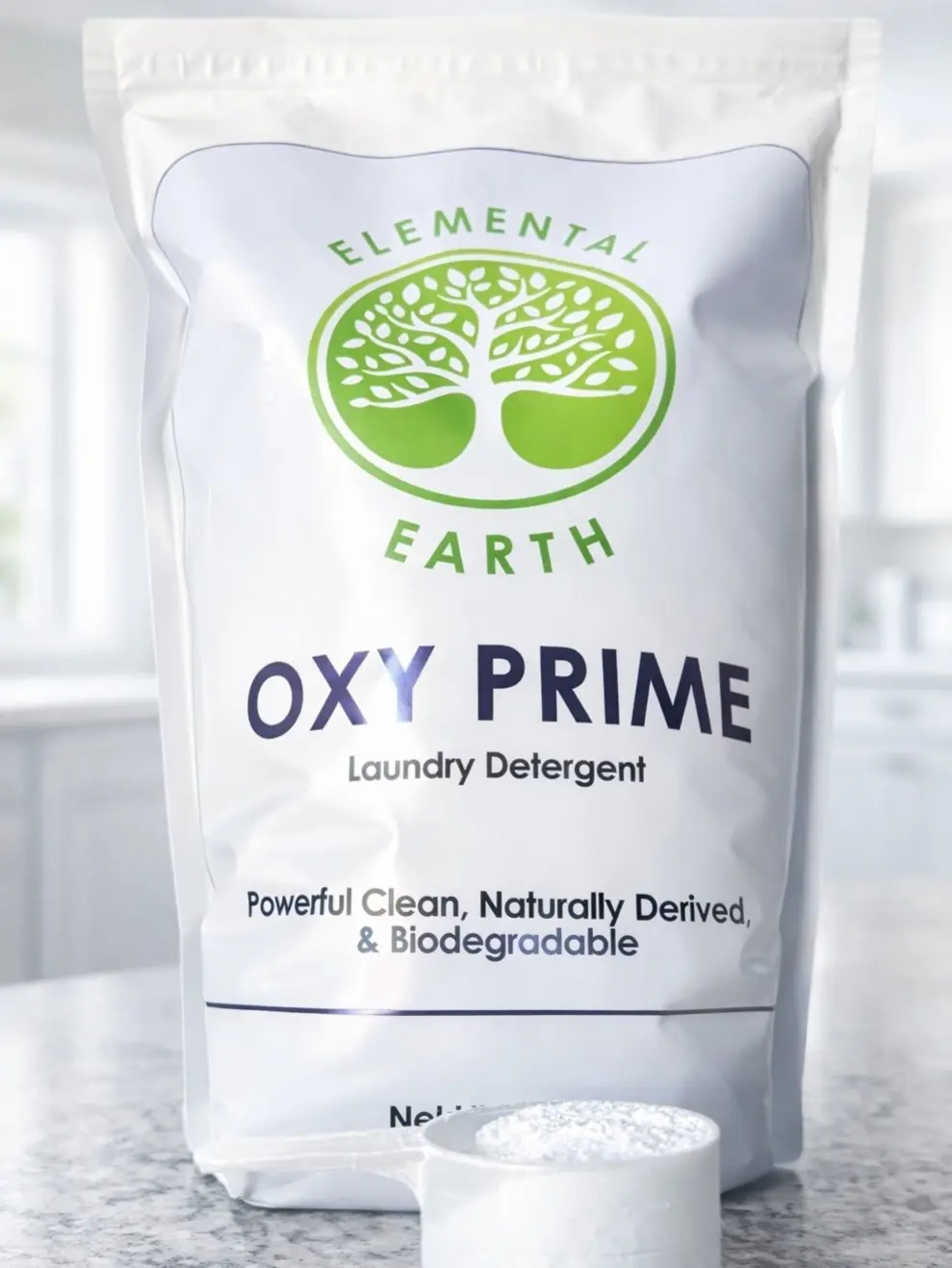 Elemental Earth Oxy Prime Laundry Detergent - Eco-Friendly Oxygen Cleaner, Dye-Free, Biodegradable, Fragrance-Free, Hypoallergenic, Natural Ingredients, Non-Toxic