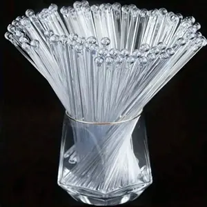 Elegant Rotating Stirrers Set of 10, Transparent Crystal Drink Stirrers, Perfect for Desserts and Coffee, Party Gifts