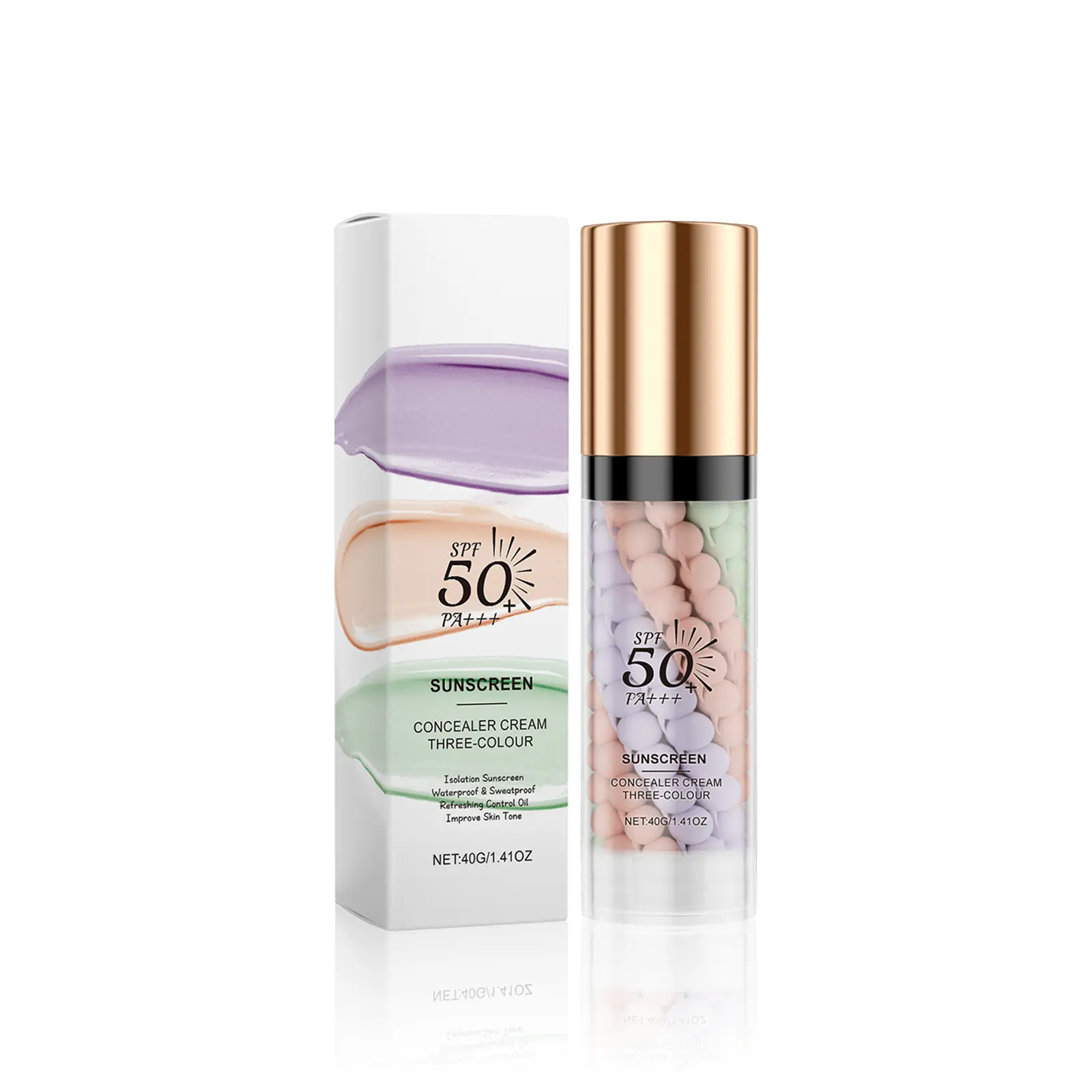 3-Color Correcting Primer Cream, Hydrating Makeup Base for Concealing Imperfections, Smoothing Skin & Long-Lasting Wear