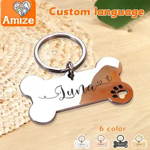Shiny Steel Personalized Pet Tags with Free Engraving