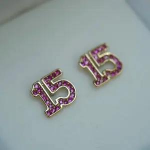 15 Años Earrings Cz 14k