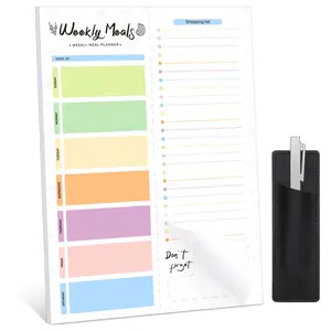 Magnetic Weekly Meal Planner - 7x10'', 60 Sheets, Tear-Off Shopping List for Streamlined Meal Prep