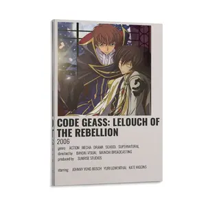 Code Geasse Lelouch of The Rebellion Posters ， Anime Decorative Wall Art Painting Canvas Poster Gifts. (10) Canvas Poster Bedroom Decor Sports Landscape Office Room Decor Gift Frames Ornaments Artistic Decoration Photo Print Frame-.